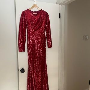 Modest Long Sleeve Formal Dress - Red (no brand name). Fits size 4.